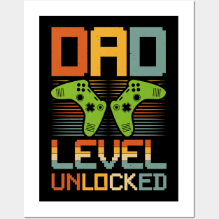 Dad Level Unlocked Gamer Dad Posters and Art